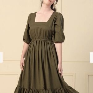 🆕 PANA MINA Maeve Dress in Moss Green S